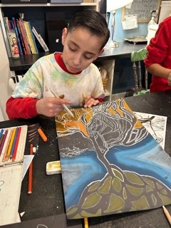 Art lesson in progress at the Atelier